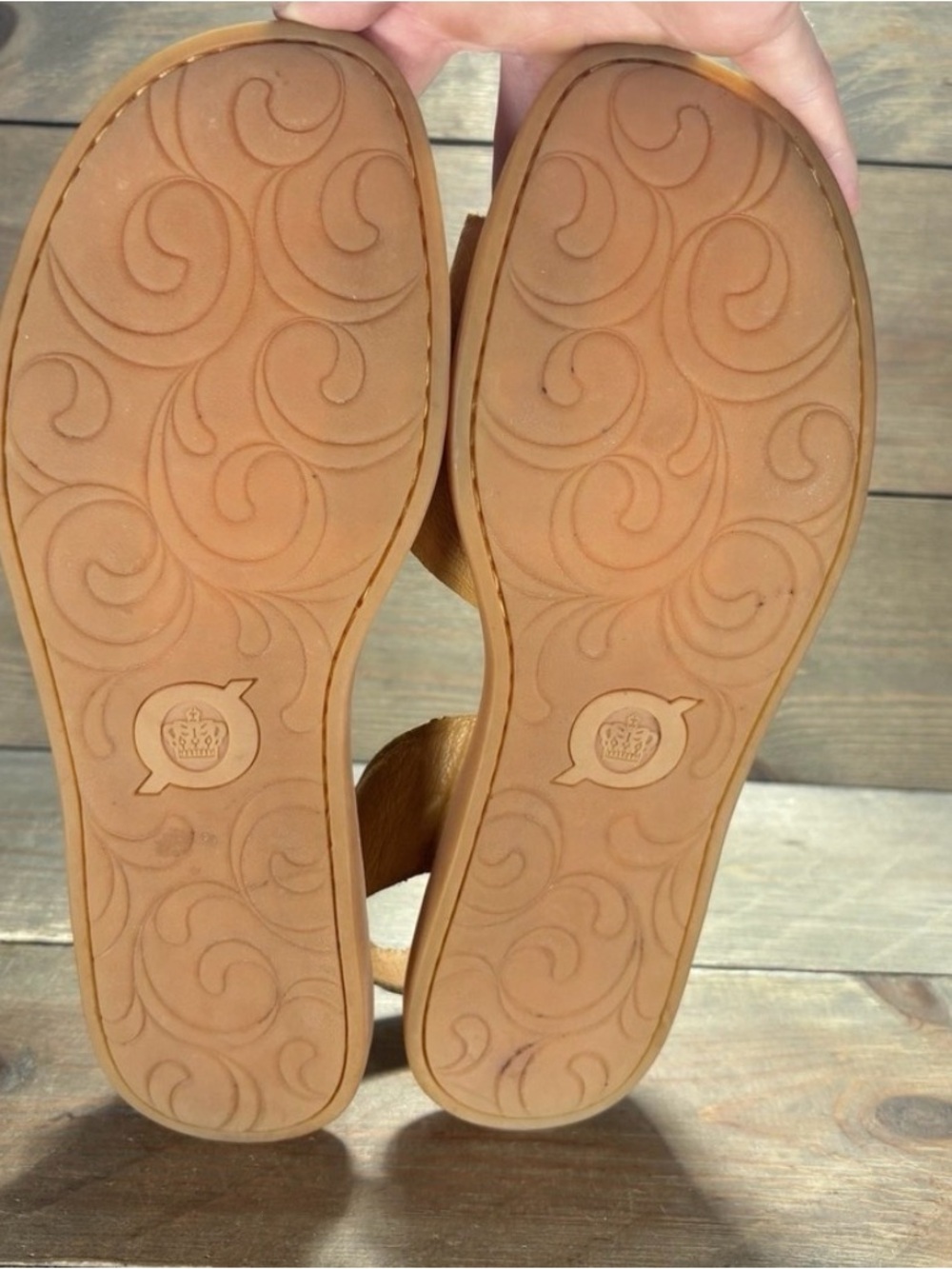 Born Tan Leather Inlet Slingback Slide Sandals orca yellow tan - Picture 7 of 9